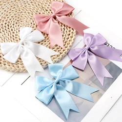 (4 Pcs/pack) 12*13cm Colored Ribbon Bows Large Size Satin Ribbon Bow Flower Craft Decoration Handwork DIY Party Decoration