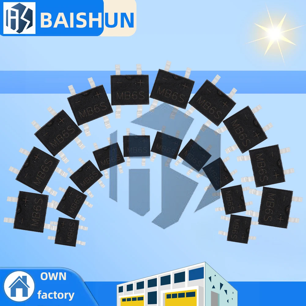 10pcs/20pcs/50pcs/100pcs 600V 0.5A SOP-4 SMD rectifier diode bridge MB6S