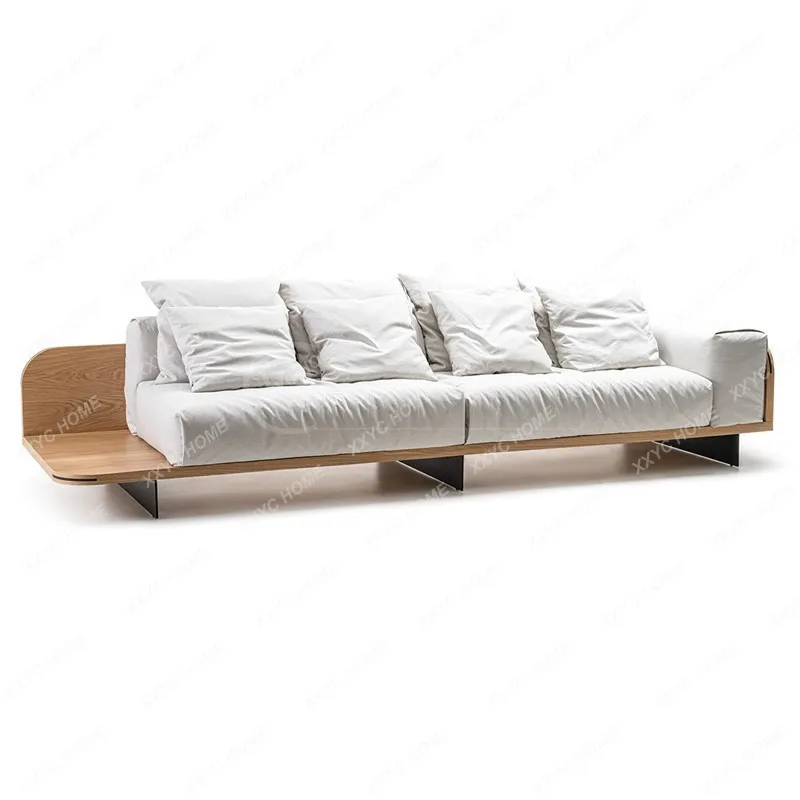 LX light luxury atmosphere home living room solid wood sofa soft decoration  model room reception sofa