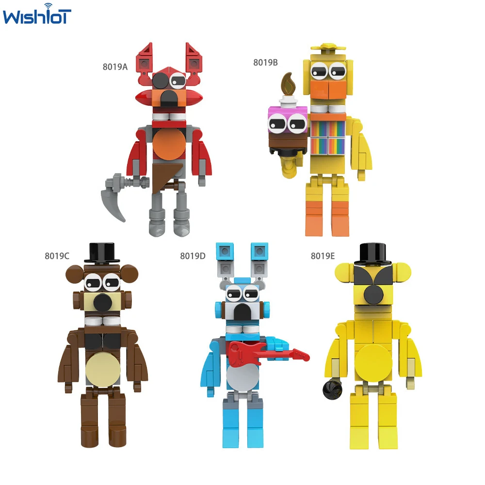 

Building Blocks Figures Model for FNAF Nightmare Horror Game Classic Movies Mini Bricks Dolls Gift Toys Ornaments Kids Toy Bear