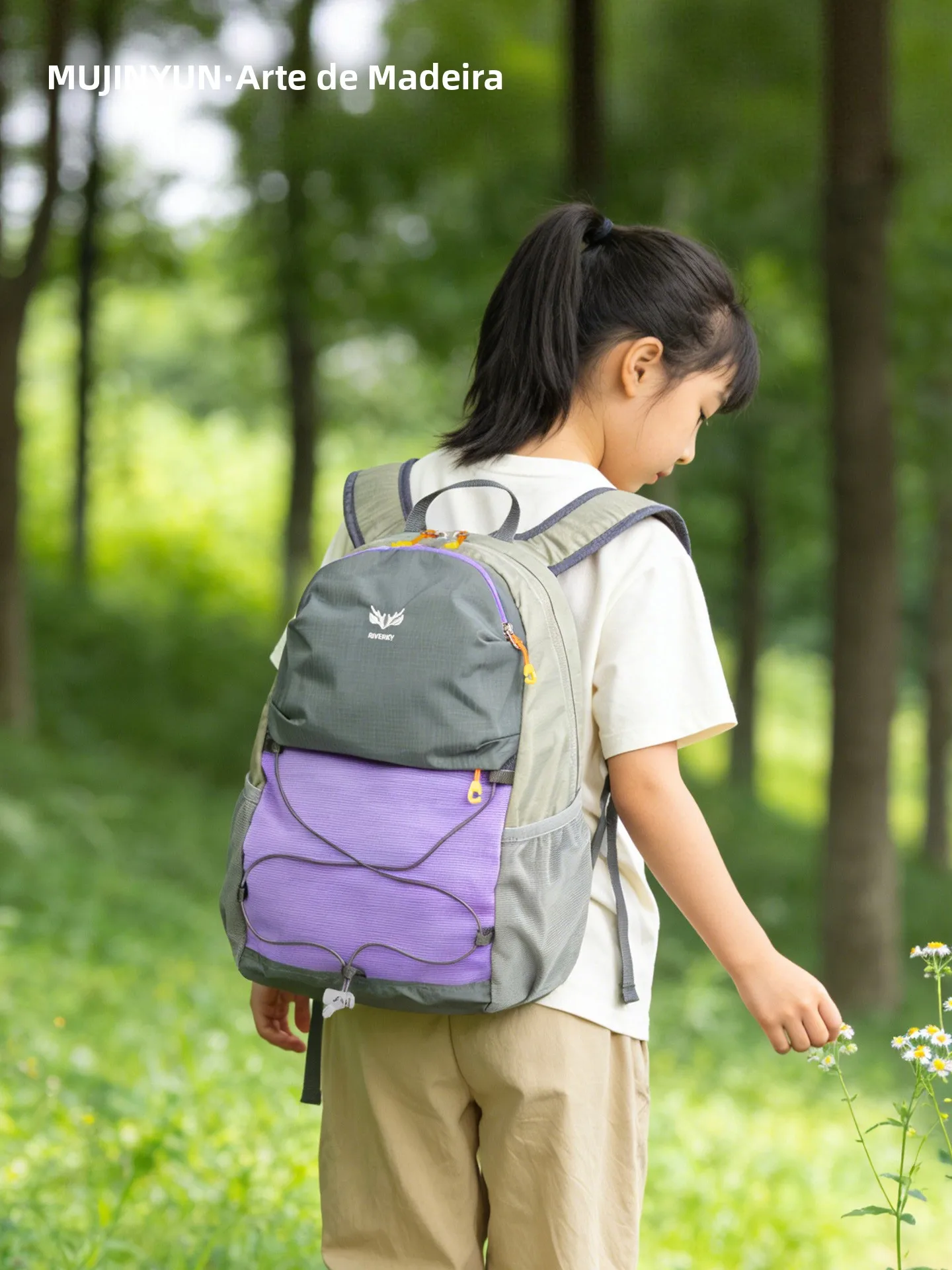 軽量アウトドアバックパック-女の子-小学生-春のお出かけ-登山-旅行-ナイロン素材-ジッパー開閉