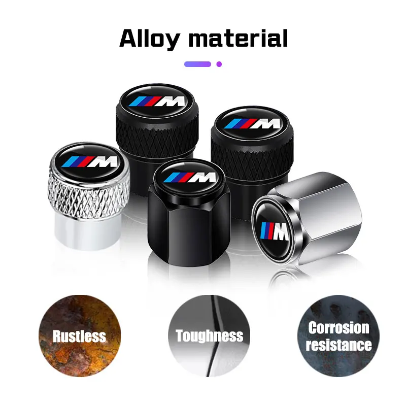 

4Pcs Car Wheel Tire Valve Caps For BMW M E36 E39 E46 E60 E90 E92 F15 F30 G20 G30 G11 X1X3X5 X7 Aluminum Alloy Cover Accessories