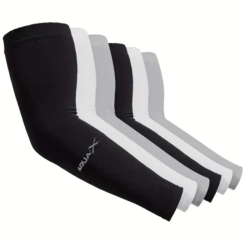 3 pares de fundas de protección solar transpirables, equipo de protección UV para deportes, conducción, aventuras al aire libre, cubiertas de compresión para brazos