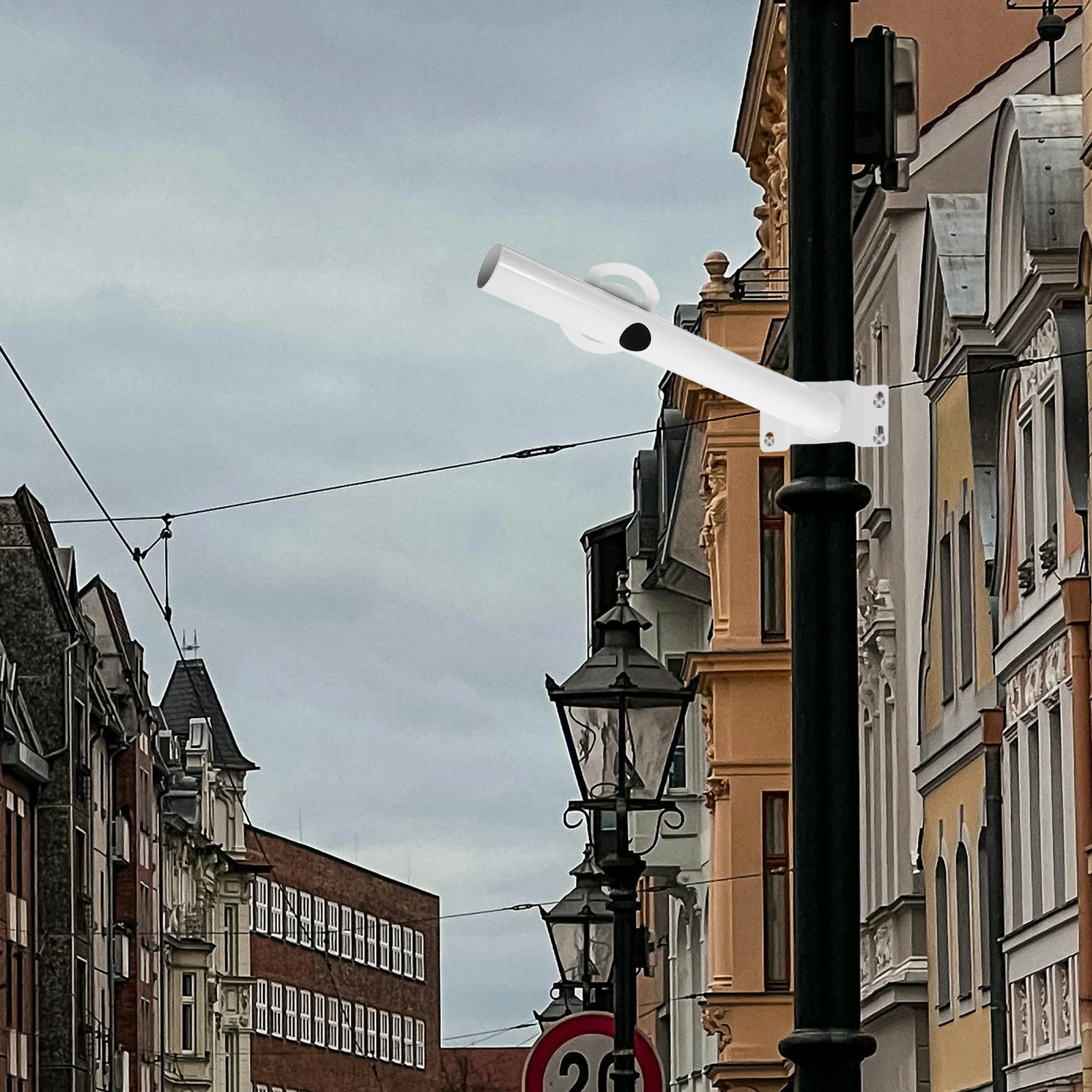 

1Set Solar Street Light Pole Bracket Metal Sturdy Rustproof Support Pole for Parking Lot Flood Light Lamp Arm Lamp Supply