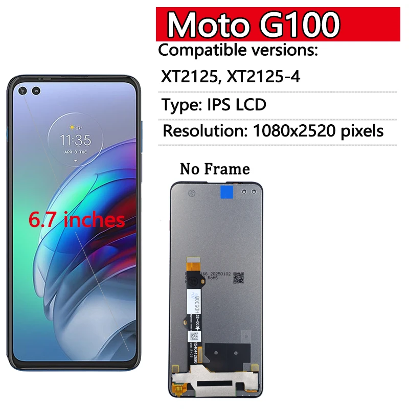 Neue Display Für Motorola Moto G10 G20 G30 G50 G60 G60S G100 LCD Display Touchscreen Digiziter Montage Für Moto G50 5G Display – Detail 9