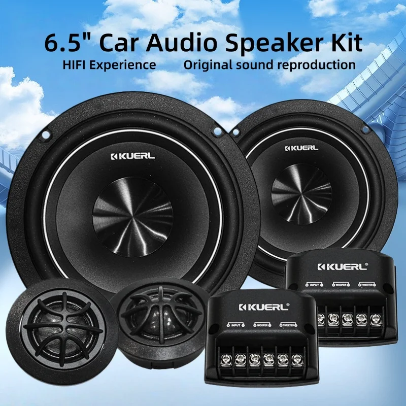 6.5-inch Car Audio 2-way Speaker Kit MAX 160W Car Audio System Modification Front Door Speaker Professiona Accessories