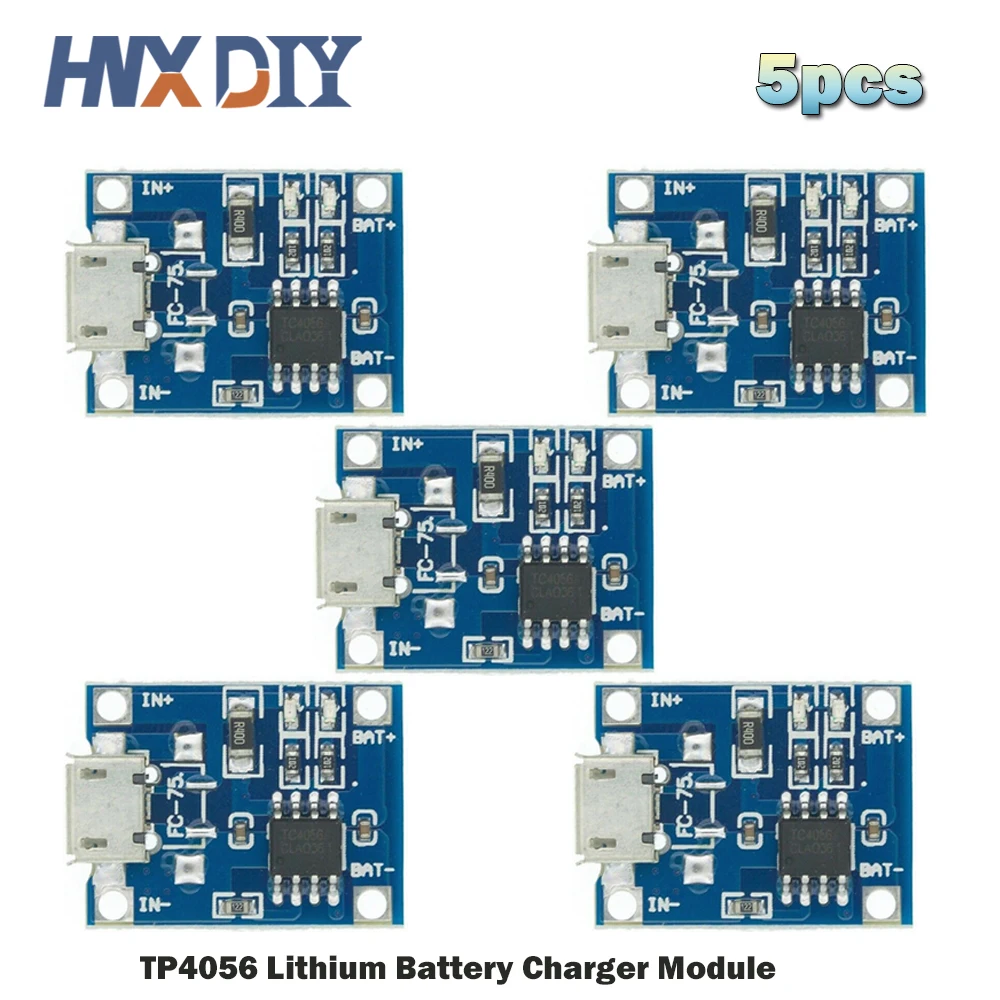 1-10pcs Micro USB 5V 1A 18650 TP4056 Lithium Battery Charger Module Charging Board With Protection Dual Functions 1A Li-ion