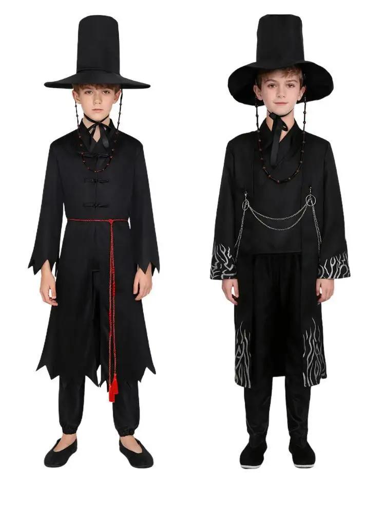 

Kpop Demon Hunter Cosplay Costumes Anime Boys Role Play Party Saja Qin Yubeibi Black Uniform Korea Style Halloween Party Clothin