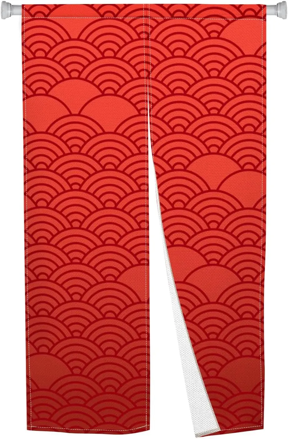 Traditional Japanese Noren Doorway Curtain Red Waves Pattern Long Type Wall Door Curtains Window Treatment Hanging Door Tapestry