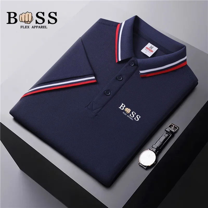 Men\'s Casual Short-Sleeved Top Summer Polo Shirt Office Fashion Stand Collar T-Shirt New Men\'s Breathable T Shirt Men\'s Clothing