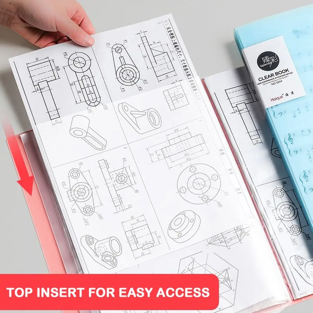 20/30/40/60/100 Pages A4 File Folder Multilayer Waterproof Test Paper Storage Bag Large Capacity Multifunctional File Bag