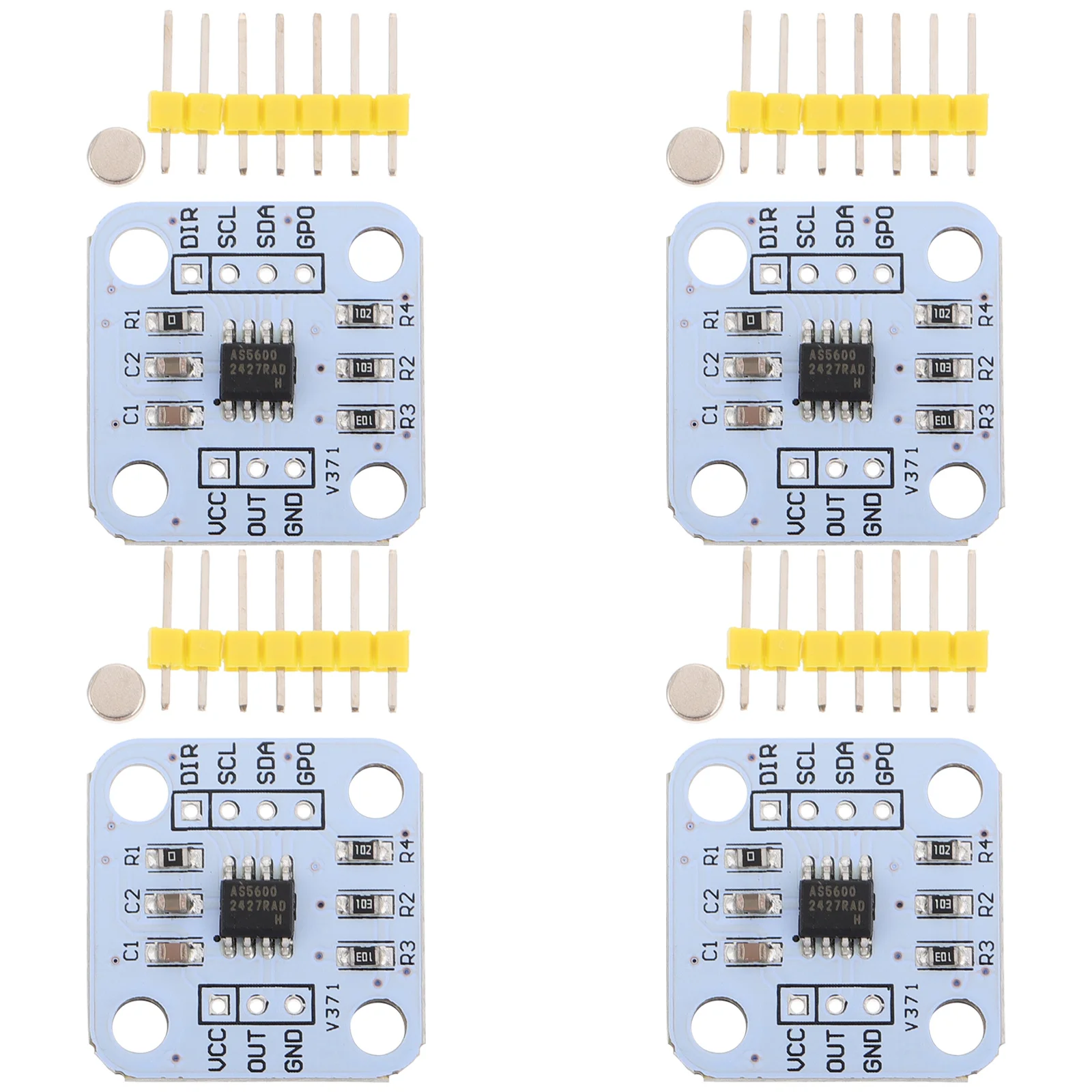 

4Pcs Magnetic Encoder High Precision Angle Sensor Module 12bit for Mechanical Equipment Automation Control Accurate Measurement