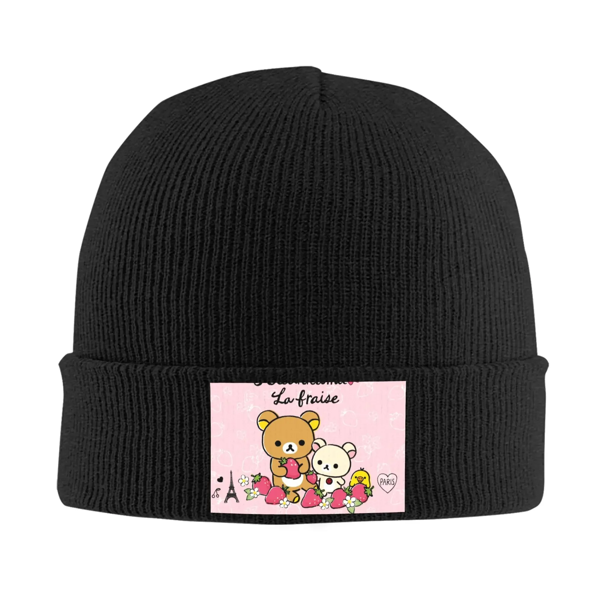 Rilakkuma Sakura (19) قبعة محبوكة دافئة الشتاء متماسكة بونيه قبعة Skullies Beanies الهيب هوب قبعات للجنسين #1