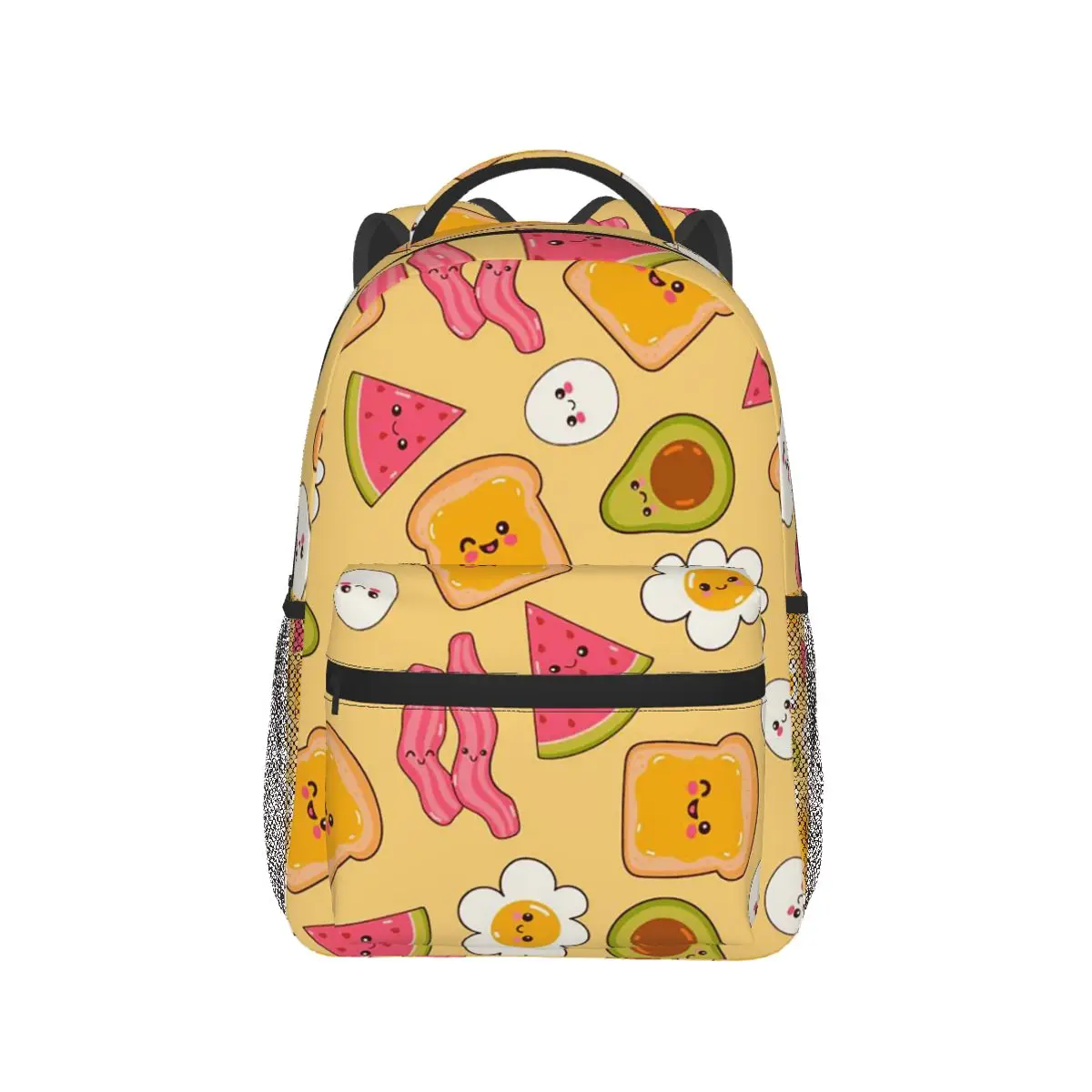 

Cartoon Avocado Bread Cup Bottle Breakfast Backpack Hot Sale Daypack Large Capacity Boys Girls BookBag School Bag Shoulder Bags