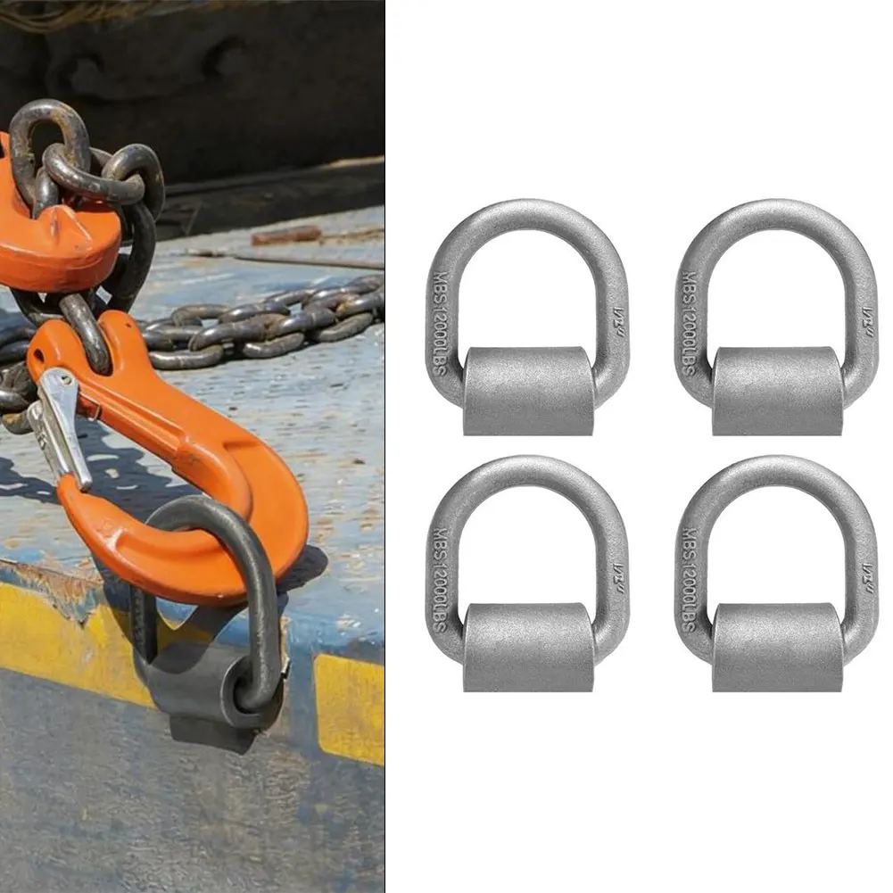 

Комплект из 4 сварных D-образных кольцевых фиксаторов для прицепов, 1/2 дюйма, сверхмощные, 12 000 фунтов, для грузовиков, фургонов, прицепов, аксессуары для банджейного крепления грузов