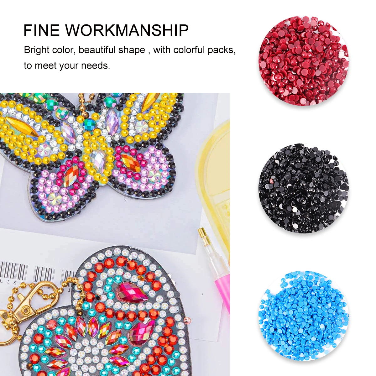 

48pcs Resin Rhinestones Flat Bottom DIY Craft Supplies Cross Stitch Embroidery Accessories Round Cabochons Jewelry Making