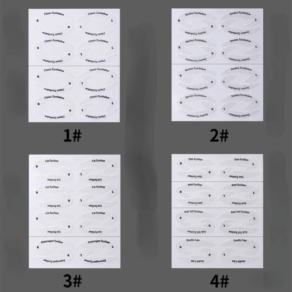 Heallor-Plantilla de delineador de ojos, plantilla de maquillaje para cejas, sombra de ojos, accesorios de estilismo, guía de dibujo, 4 Uds./Set