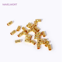 3*5mm 18K Gold Plated Tube Beads For Jewelry Making Separators For Beads Brass Stripe Spacer Beads Jewelry Making Accessories