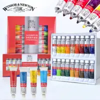 Winsor & Newton-pinturas al óleo de colores profesionales, 12/18/24 colores, pigmentos de pintura en tubo de 12ml con pincel y paleta, suministros de arte