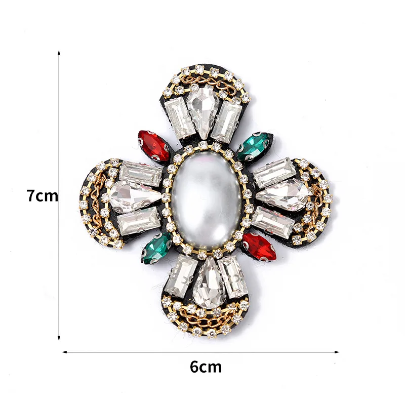 New Hand-Embroidered Diamond Cross Patch Fabric Decoration for Clothing, Shoes, Hats, Box Packaging DIY Patch Decorative Fabric