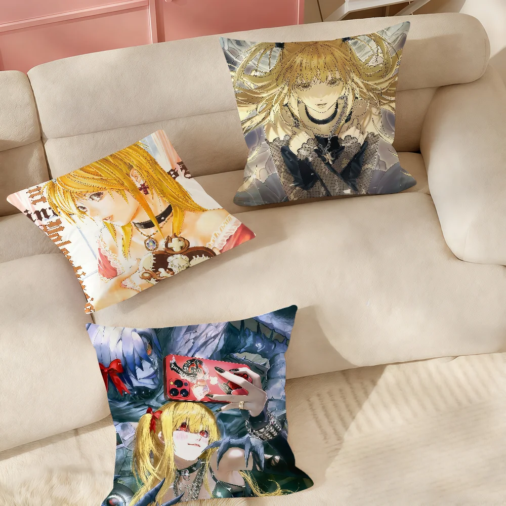 ANIME D-Death N-Note Misa Amane Kissenbezug, geeignet für Schlafzimmer, Wohnzimmer, Autos, Heimdekoration