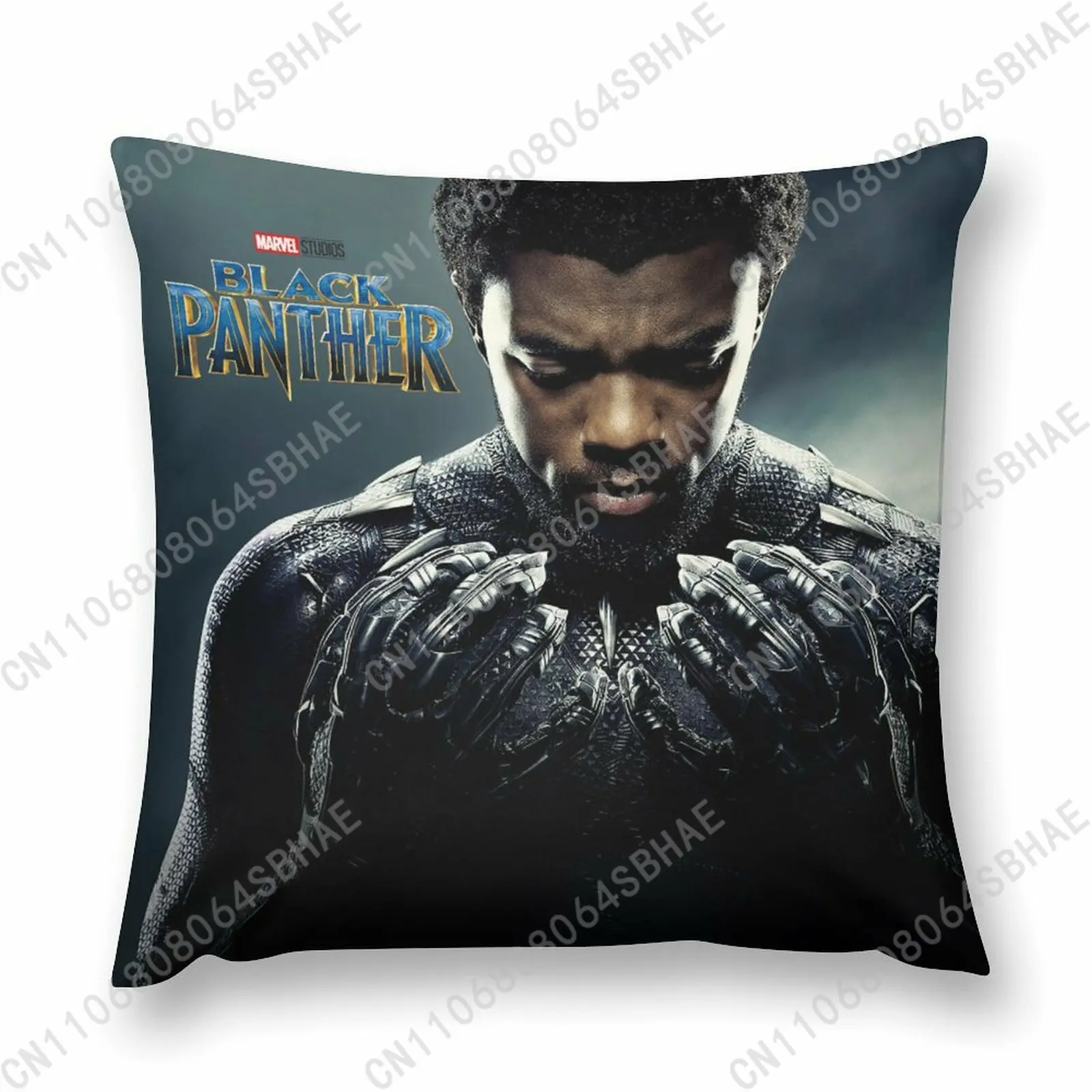

Marvel Black Panther Custom Pattern Short Plush Pillow Cover Soft Short Fur Cushion Living Room Personalized Decor Cosplay
