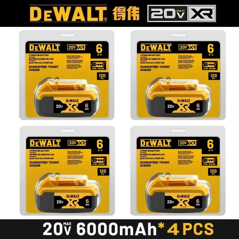 100% Original DeWalt 20V 6.0Ah Battery Power Tool Replacement for DeWalt DCB184 DCB181 DCB182 DCB200 6.0Ah 18Volt 20v Battery.