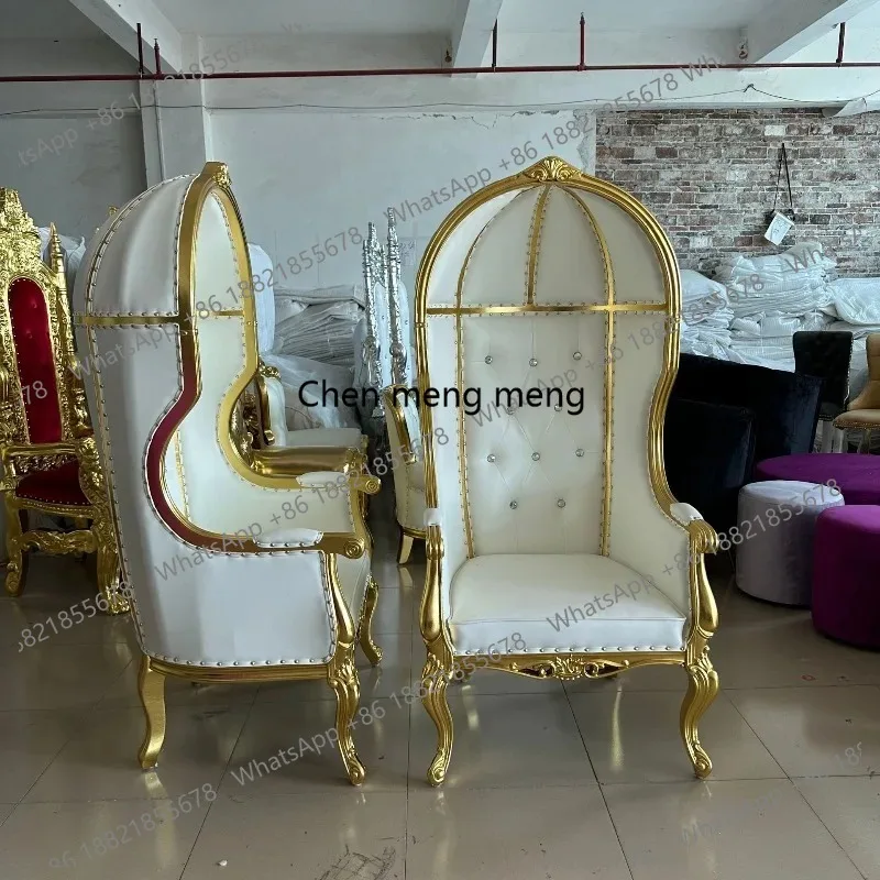 

European solid wood birdcage chair hotel wedding bride and groom chair