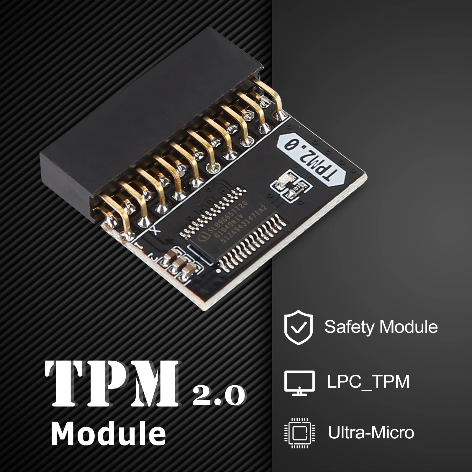 TPM 2.0 Encryption Security Module 20 Pin Motherboard Card Replacement Part Module Motherboard 20-1 Pin for Gigabyte Platform