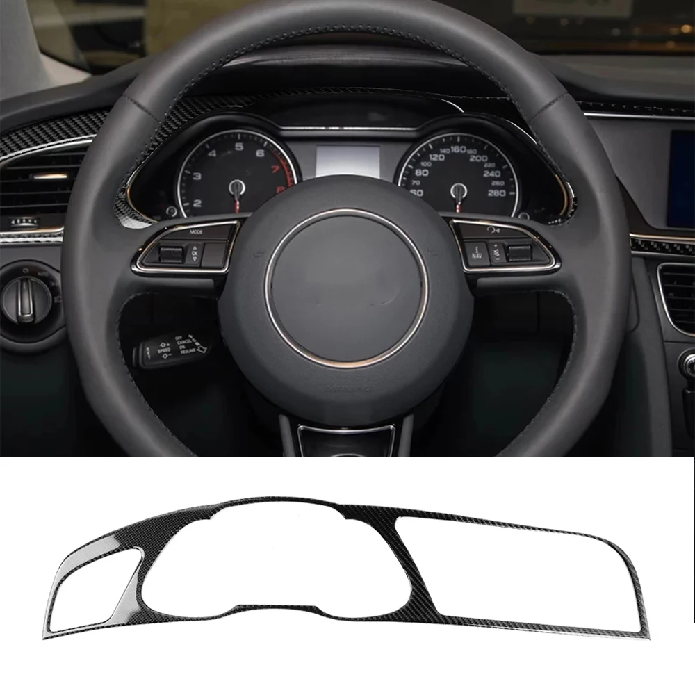 Car Dashboard Frame Decoration Cover Trim Decal Sticker for Audi A4L A4 RS4 S4 2009-2016 Car Interior Accessories Carbon Fiber