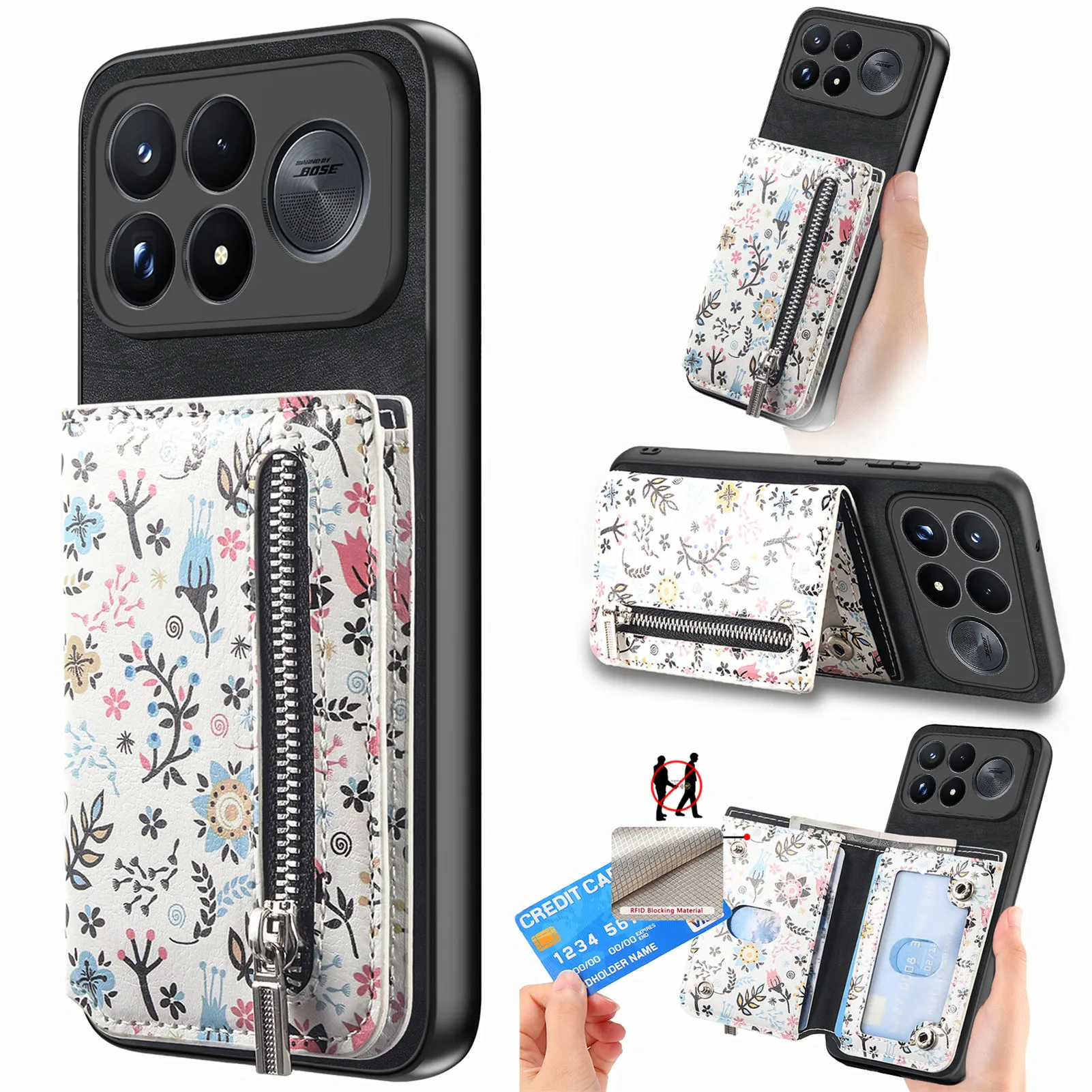 For POCO F9 Ultra Case Colorful Luxury Matte Leather Skin-Friendly Wallet Card Slot Shockproof Protection Back Cover Accessories