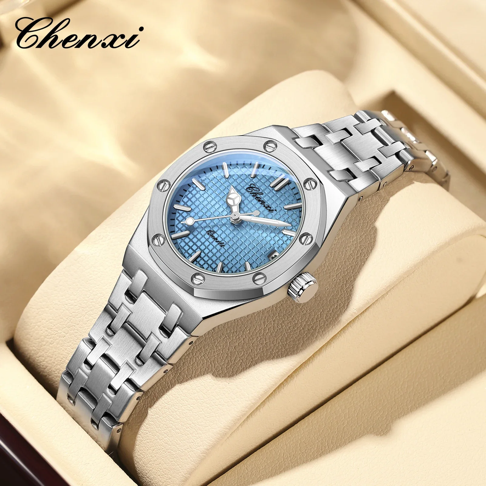 CHENXI 648 موضة أنيقة السيدات ساعة كوارتز ساعة هدية للمرأة الفولاذ المقاوم للصدأ ساعات نسائية أنثى Reloj 2025