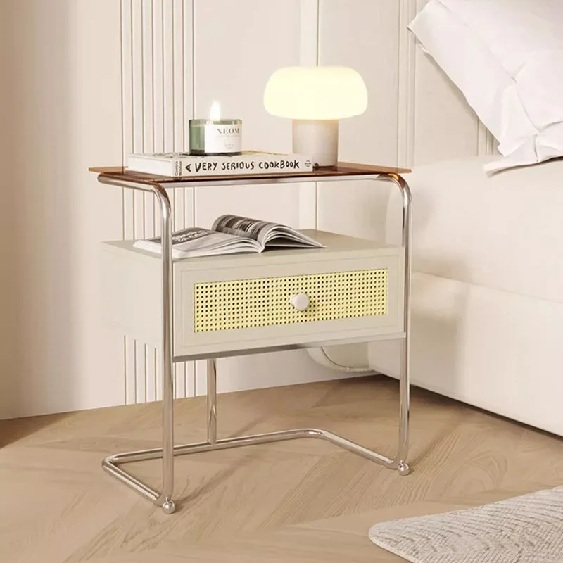 Nordic Modern Nightstands Makeup Minimalist Small Space Organizers Bedside Table Narrow Kawaii Table De Chevet Bedroom Furniture