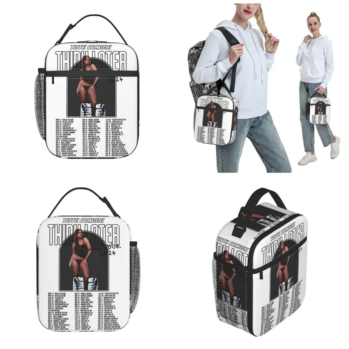 Isolados Lunch Tote Bag, refrigerador à prova de vazamento, caixas térmicas, Tate Who Think Later World Tour 2024 Concert Merch