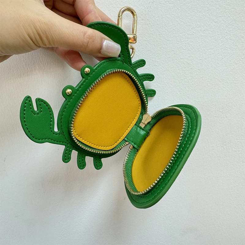 Crab Coin Purse Bag Charm Pendant,Mini Wallet Zipper Pouch for Earphone Storage,Backpack Handbag Hanging Decoration Accessories