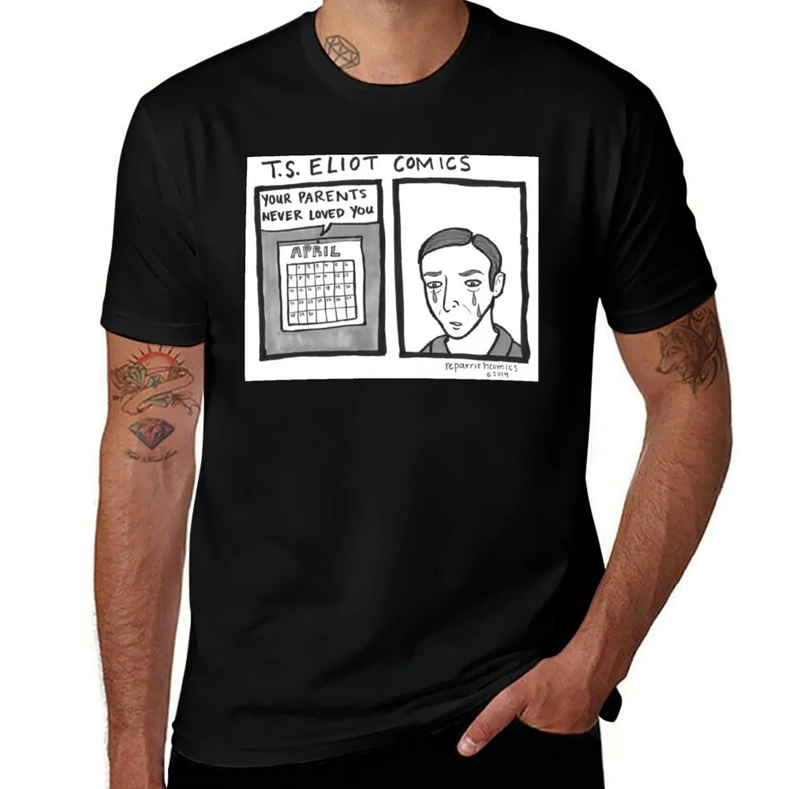 T.S. Eliot Comics T-Shirt Work Casual Loose Fit T-Shirt
