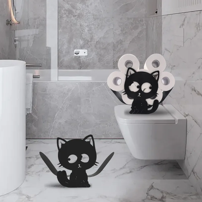 Cat Toilet Paper Holder Toilet Roll Holder Desktop Decorative Crafts Tissue Storage Roll Holder Home Decor Accessories