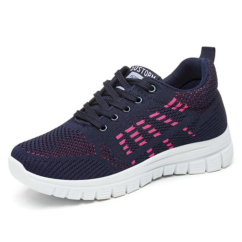 

Women's Shoes Casual Sport Mesh Shoes Walking Flat Sneakers Non-Slip Weaving Cloth Lace-up Tennis Shoes for Outdoor Running