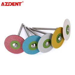 AZDENT Dental HP 26mm Rubber Diamond Polish Wheels for Zirconia Porcelain PFM Emaxs Dental Lab Polisher Wheel Disc