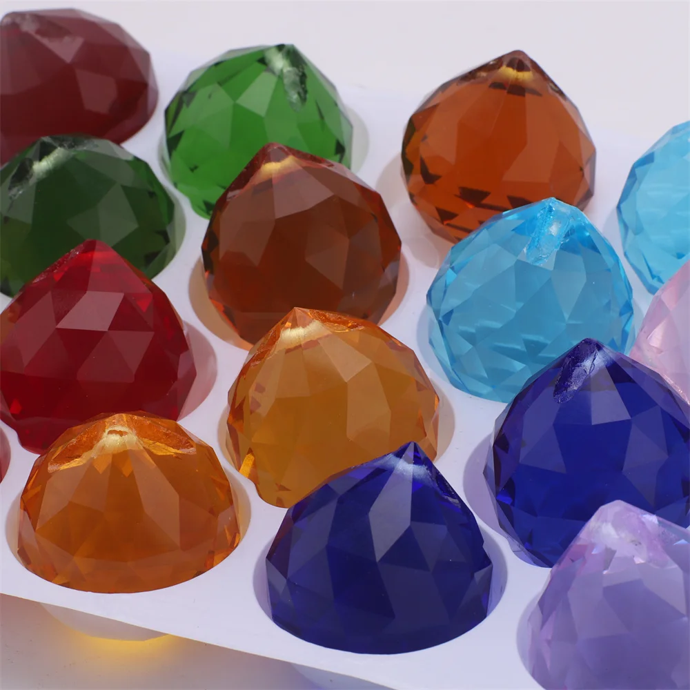 1 قطعة 30 مللي متر الكرة كريستال الشمس الماسك المنشور معلقة suncatchers مع الزجاج بريزم قوس قزح صانع للنوافذ غرفة المنزل حديقة ديكور