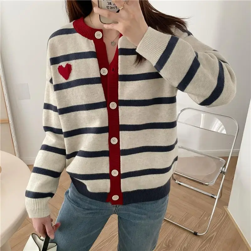 New niche loose thin autumn and winter short warm outerwear mid to long sweater knitted cardigan spring and autumn jacket women