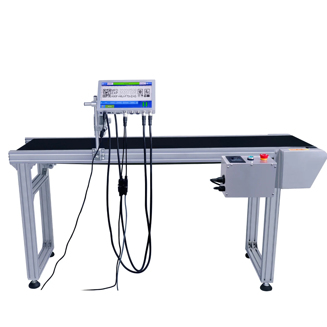 DOCOD 10-Inch HD Touch Screen Thermal Inkjet Printer T2000 TIJ Expiry Date Printing Machine with Production Line Alarm Control