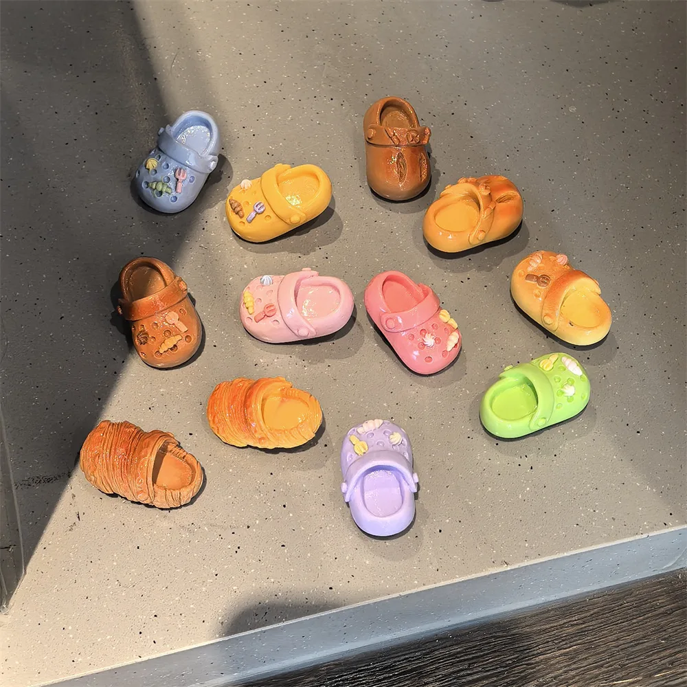 Clog Charm Candy Color Realistic Bread Cute Premium PVC Lightweight Durable DIY Accessory for Slipper Sandal Beach Party Daily