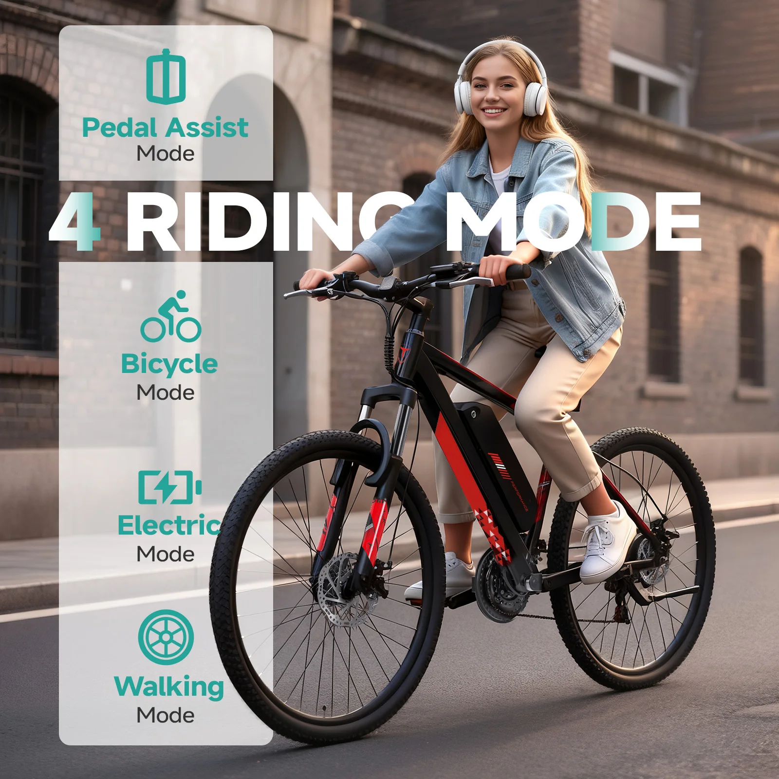 QNUT Victor 3.0 26" Adult Electric Bike, Stylish E-Bike with Unique Appearance, 1000W Electric Bicycle with 36V, 10.4AH battery