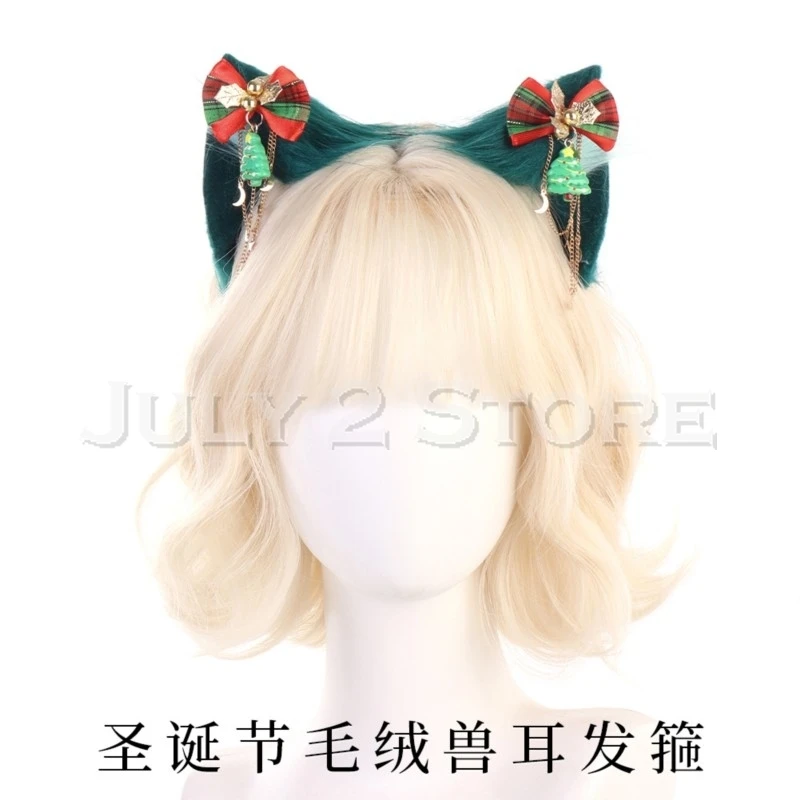 

Рождественское платье, орнамент, оленьи рога, повязка на голову с ушками животных, праздничный подарок для волос, праздник Рождества, для взрослых, пушистая повязка для волос с кошачьими ушками, котенок