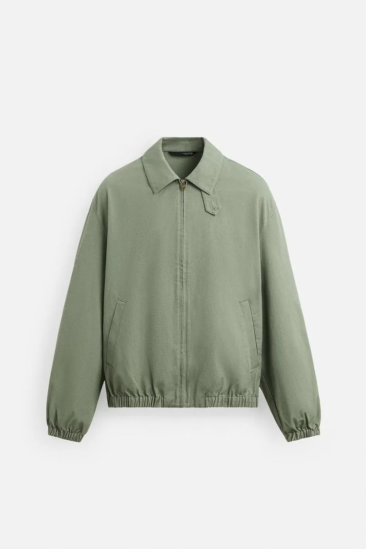 Spring new men's cotton textured lightweight pilot zipper jacket jacket