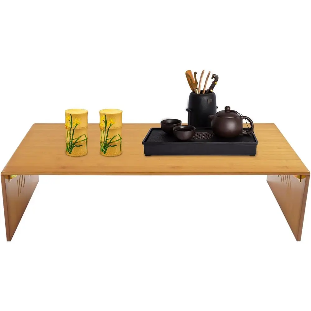 olding Coee Table, 40 Inch Japanese Portable Coee loor Table oldable Bamboo loor Table Solid Wood olding Coee Table with No Asse