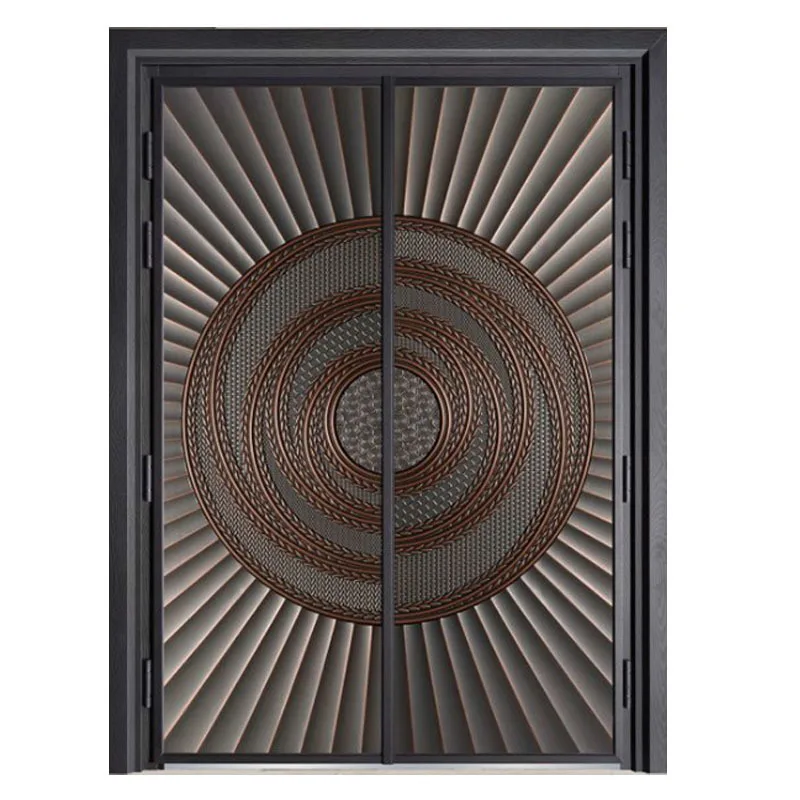 

Sculpted cast aluminum door partial pivot villa doublerural self-built house