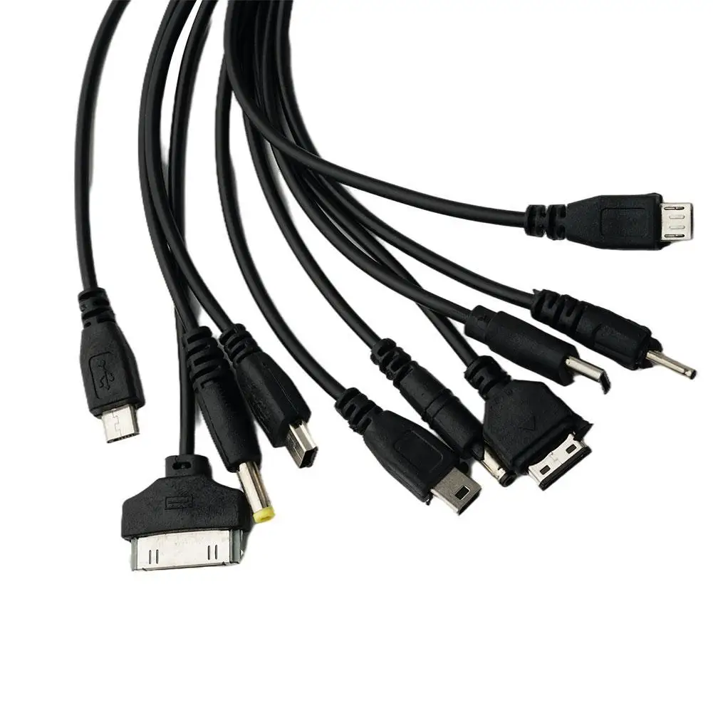 العالمي USB إلى متعدد التوصيل كابل شاحن الهاتف الخليوي 10 إلى 1 كابل يو اس بي لسامسونج شاومي هواوي جوجل ممن لهم فيفو كابل الشاحن