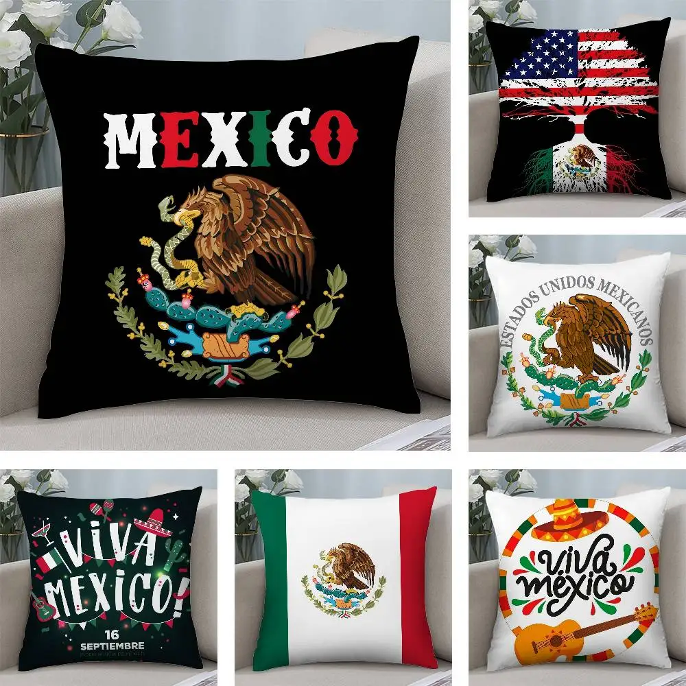

Mexican Independence Day Pillow Case Plush Fabric Soft Pillowcase Double Sided Print Cushion Cover Household Gifts